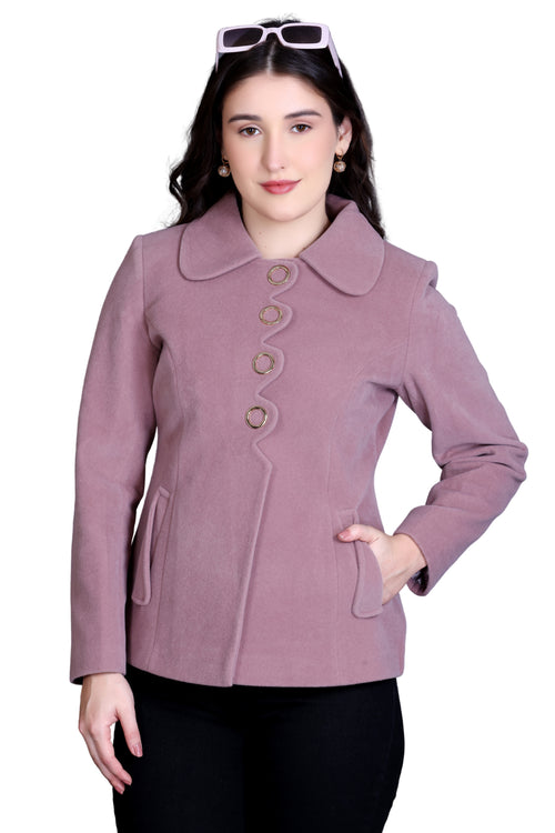 1051 Short Mauve Coat front view