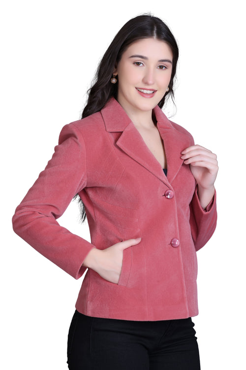 1052 Short Baby Pink Coat front view