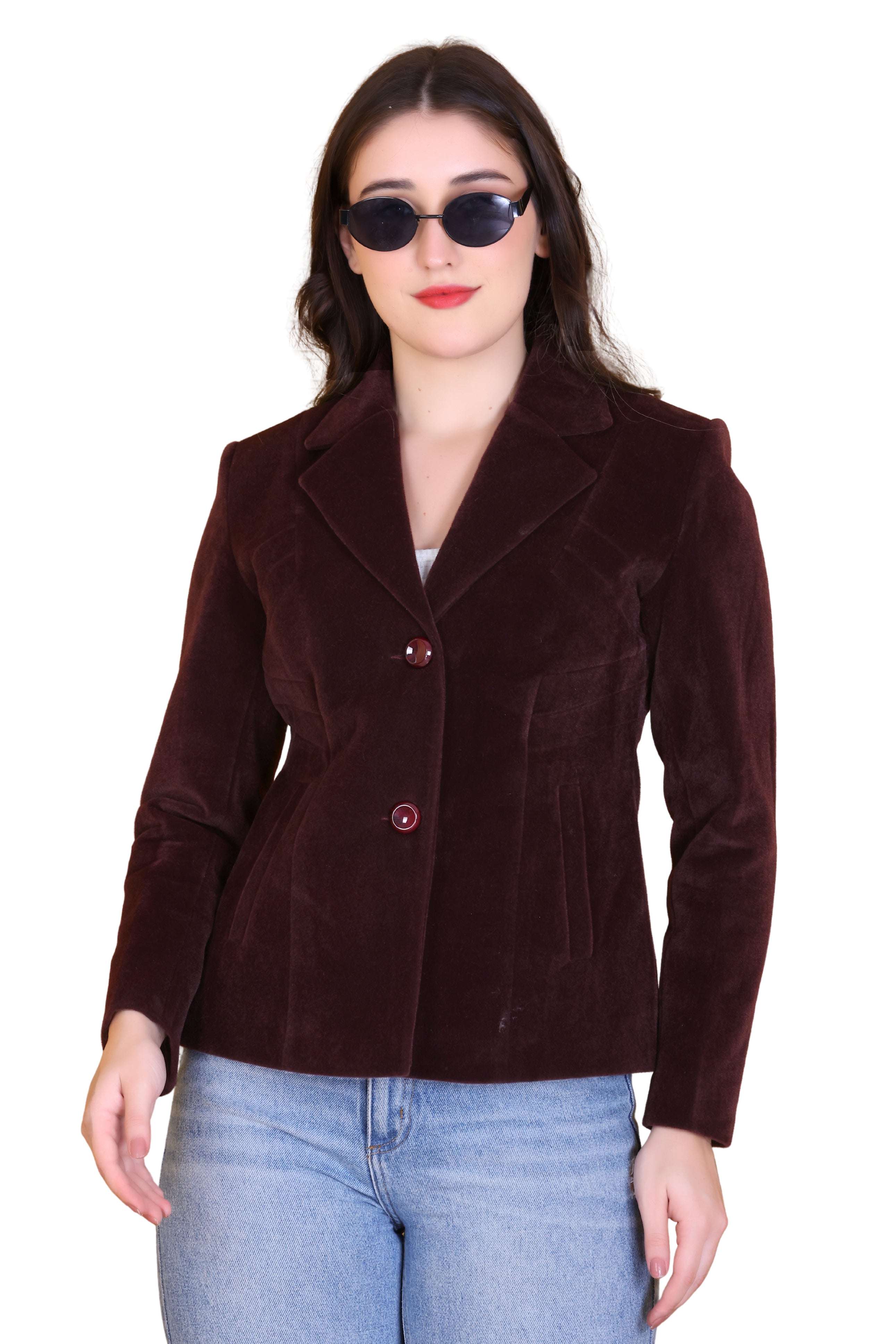1052 Short Wine Coat front view
