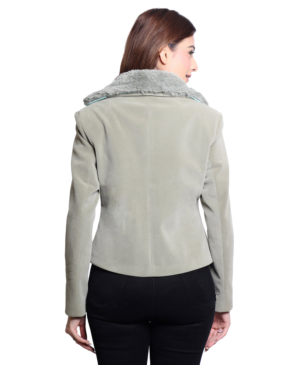 1053 Cropped Teal Coat image 5
