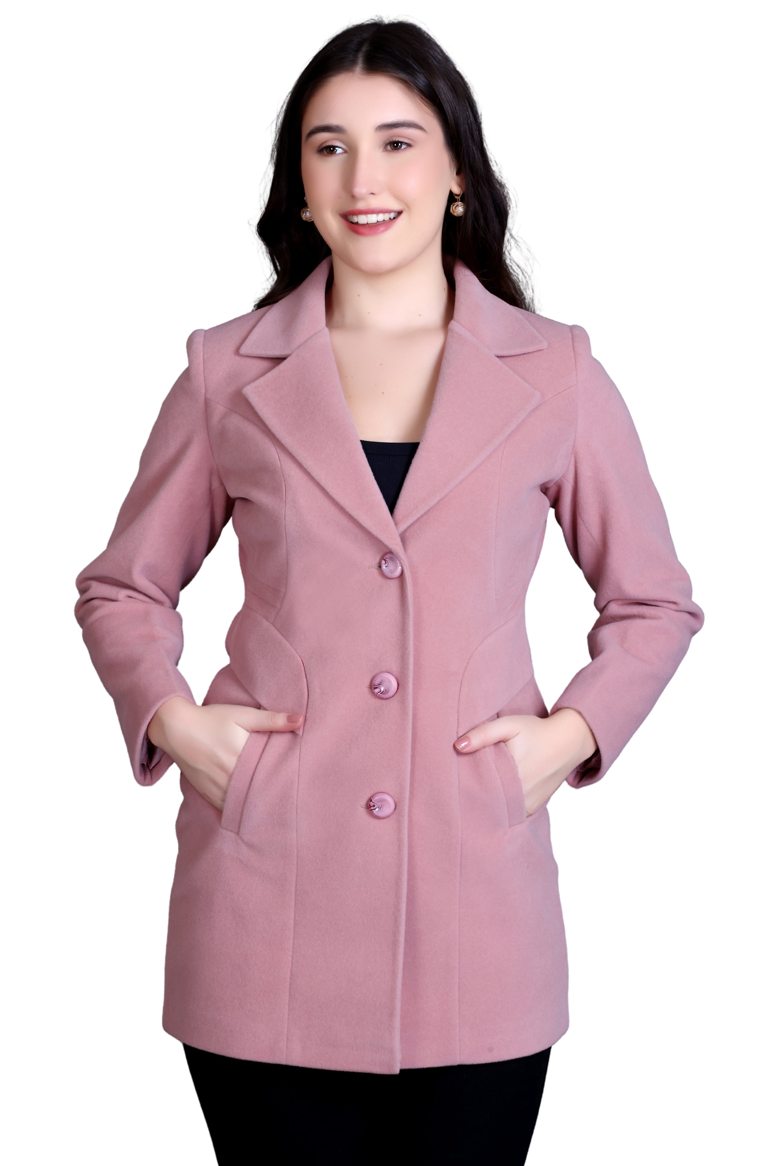 5048 Medium Pink Coat front view
