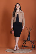 777 Cropped Camel Coat front view