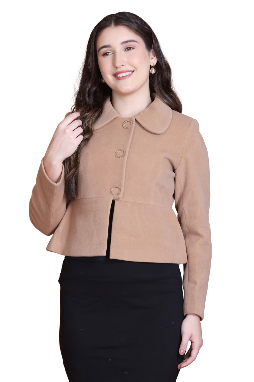777 Cropped Camel Coat image 5