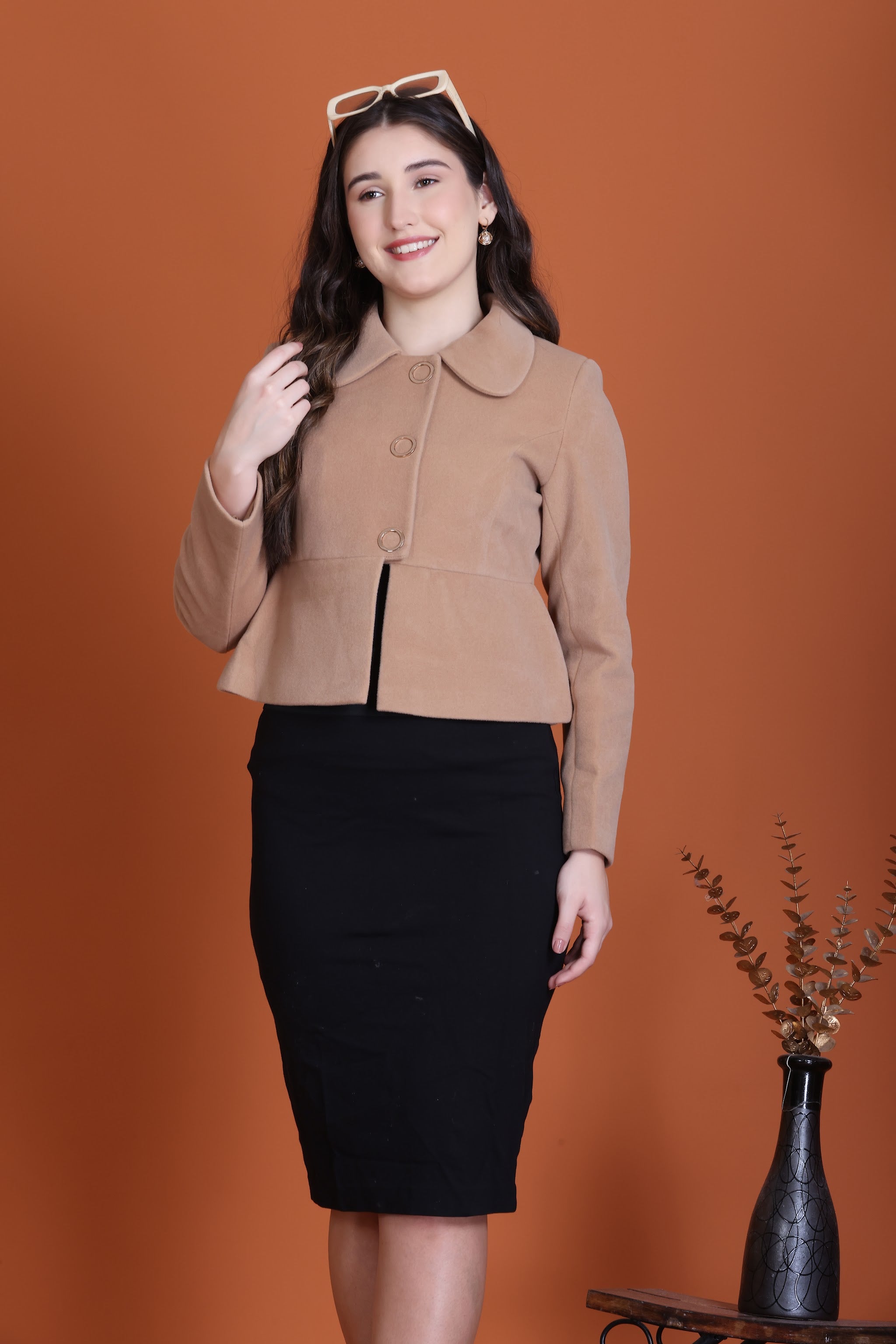 777 Cropped Camel Coat image 12