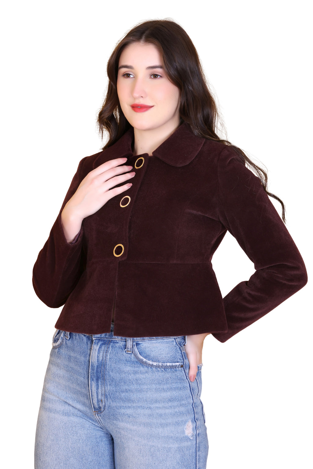 777 Cropped Wine Coat image 6