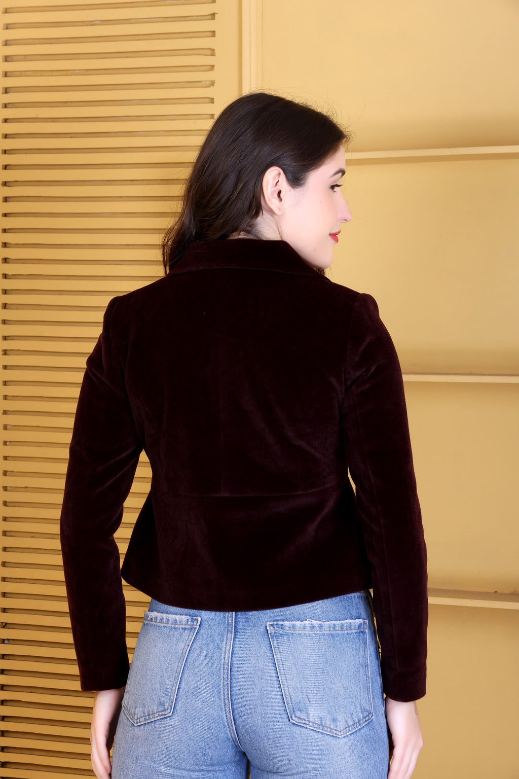777 Cropped Wine Coat image 8