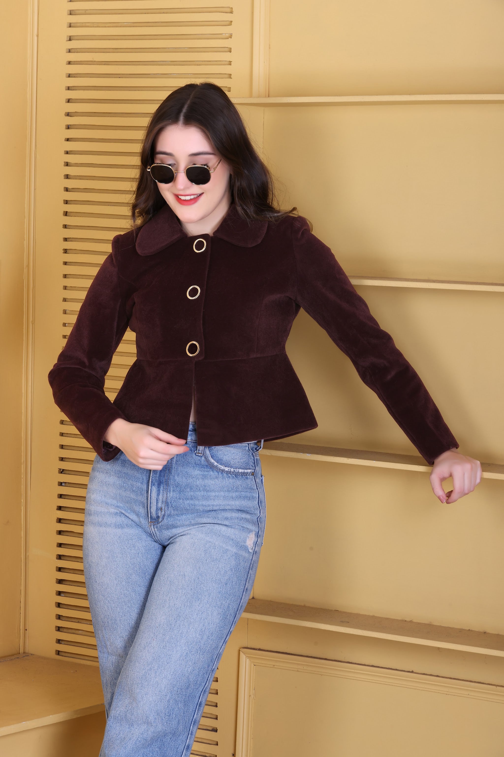 777 Cropped Wine Coat image 11