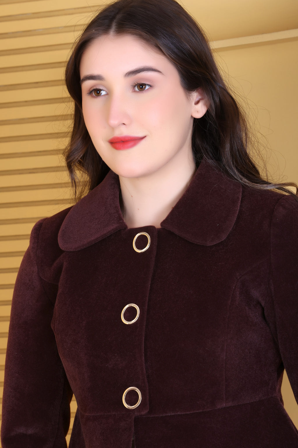 777 Cropped Wine Coat image 14