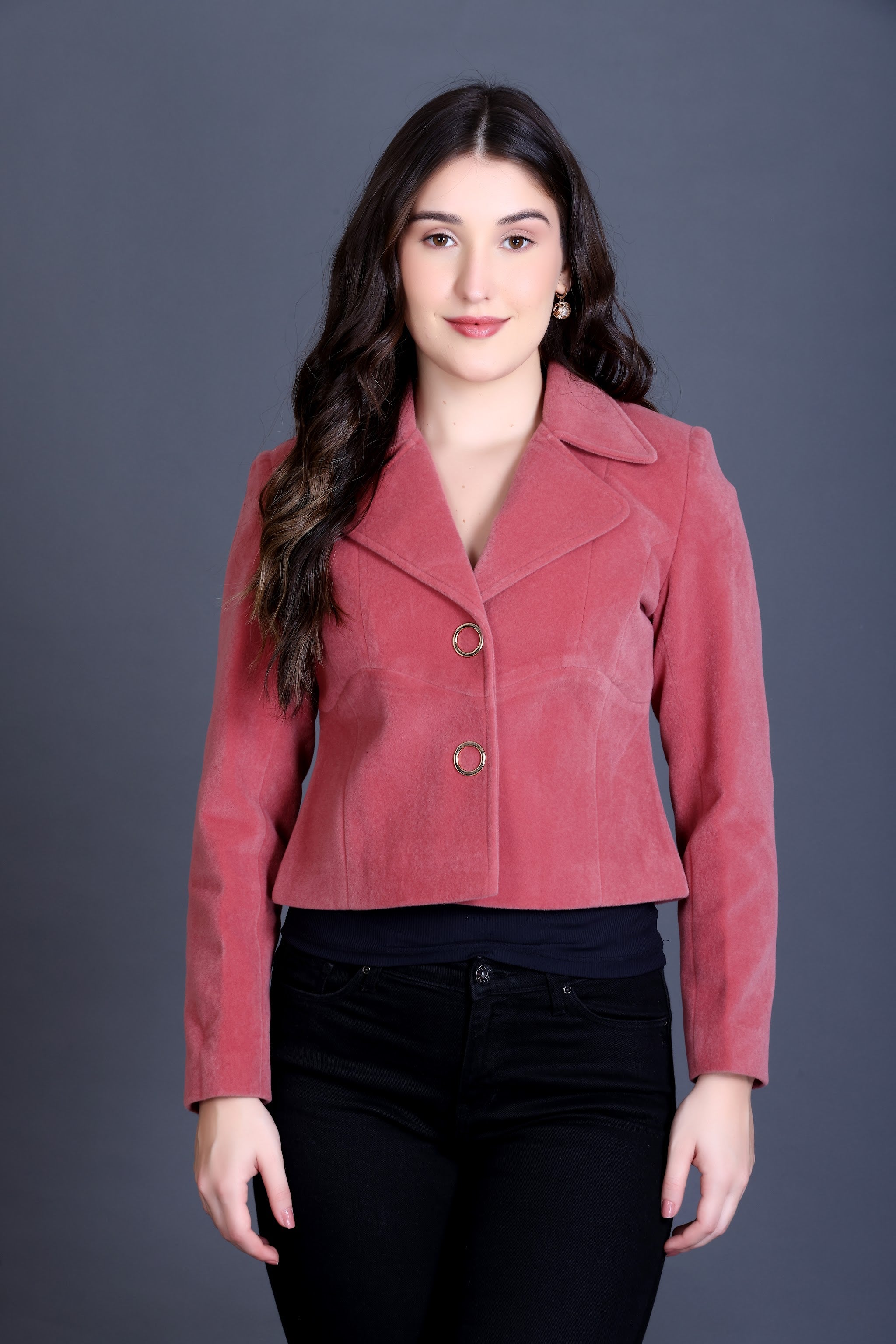 778 Cropped Baby Pink Coat image 3