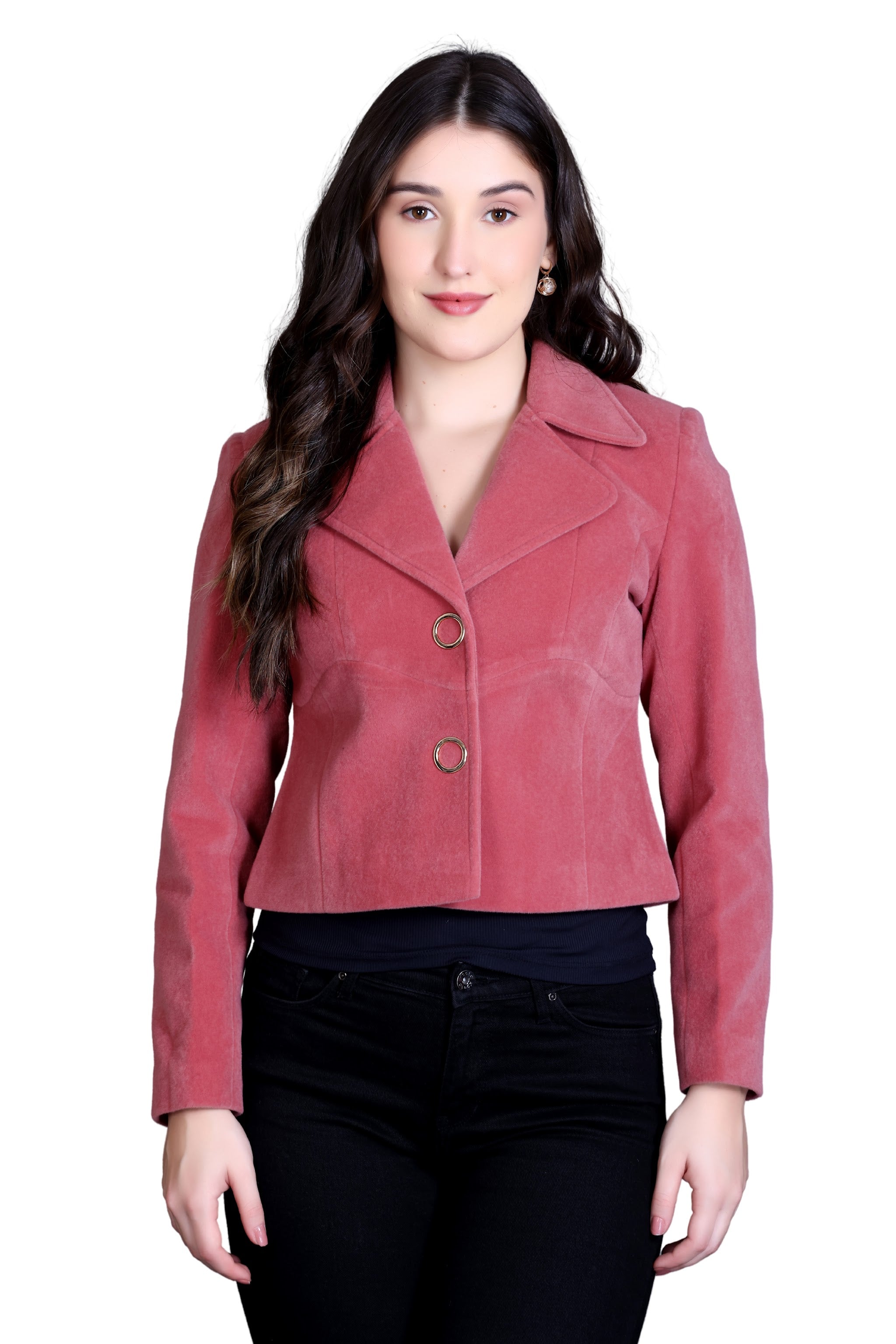778 Cropped Baby Pink Coat image 4