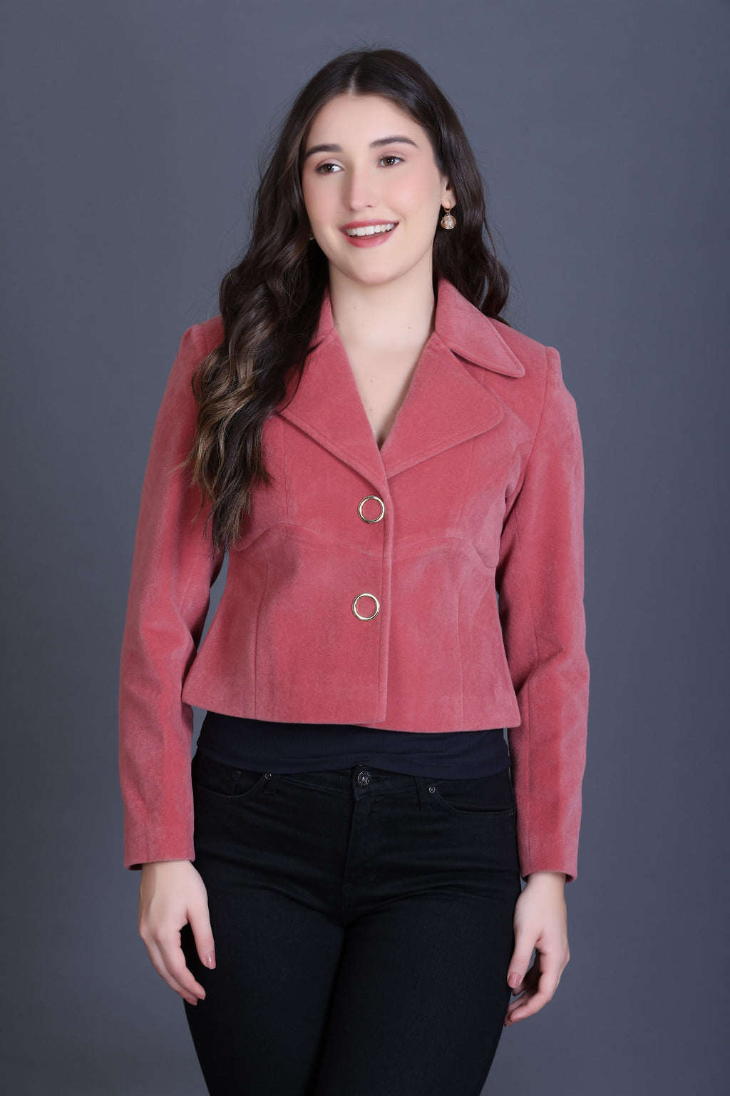 778 Cropped Baby Pink Coat image 5