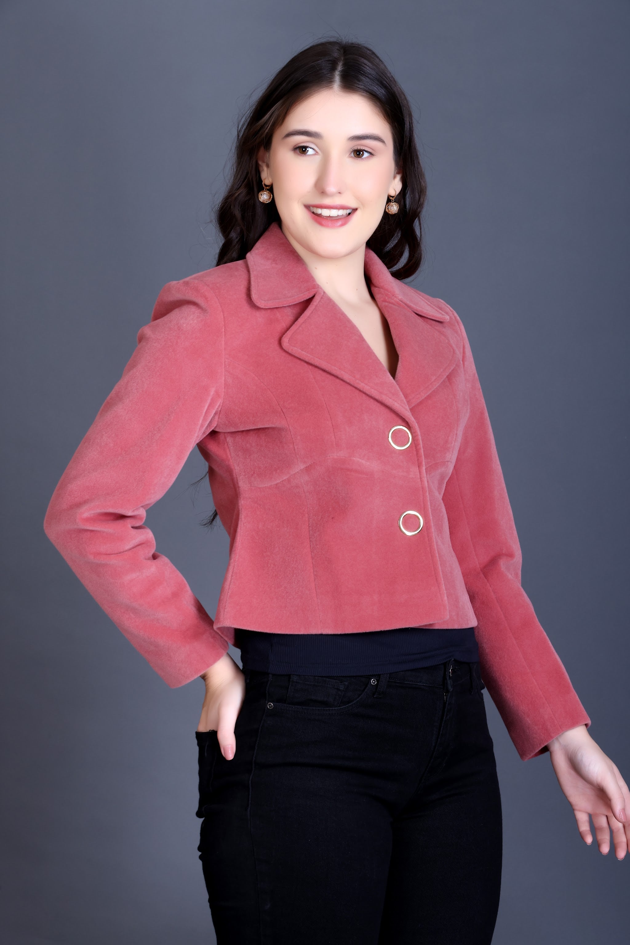 778 Cropped Baby Pink Coat image 6