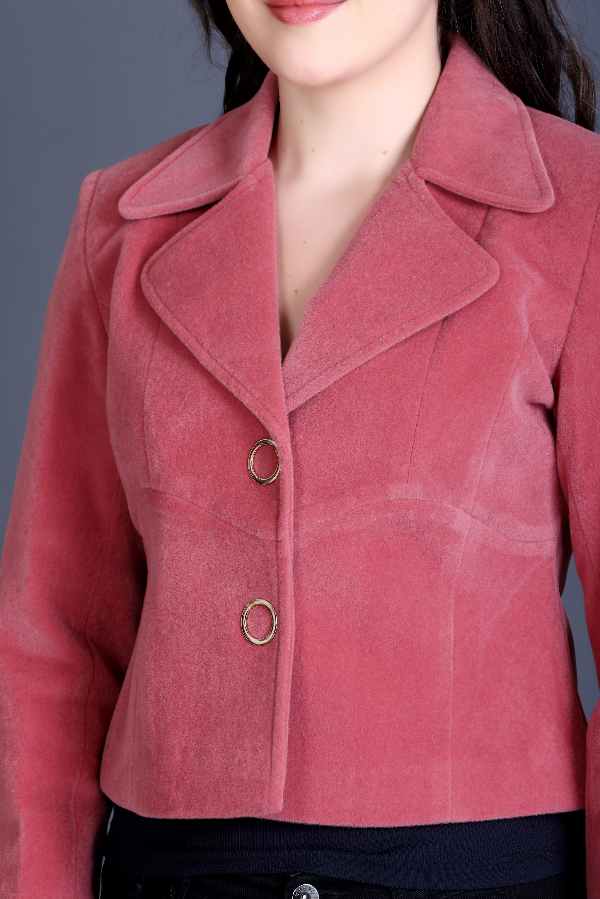 778 Cropped Baby Pink Coat image 7