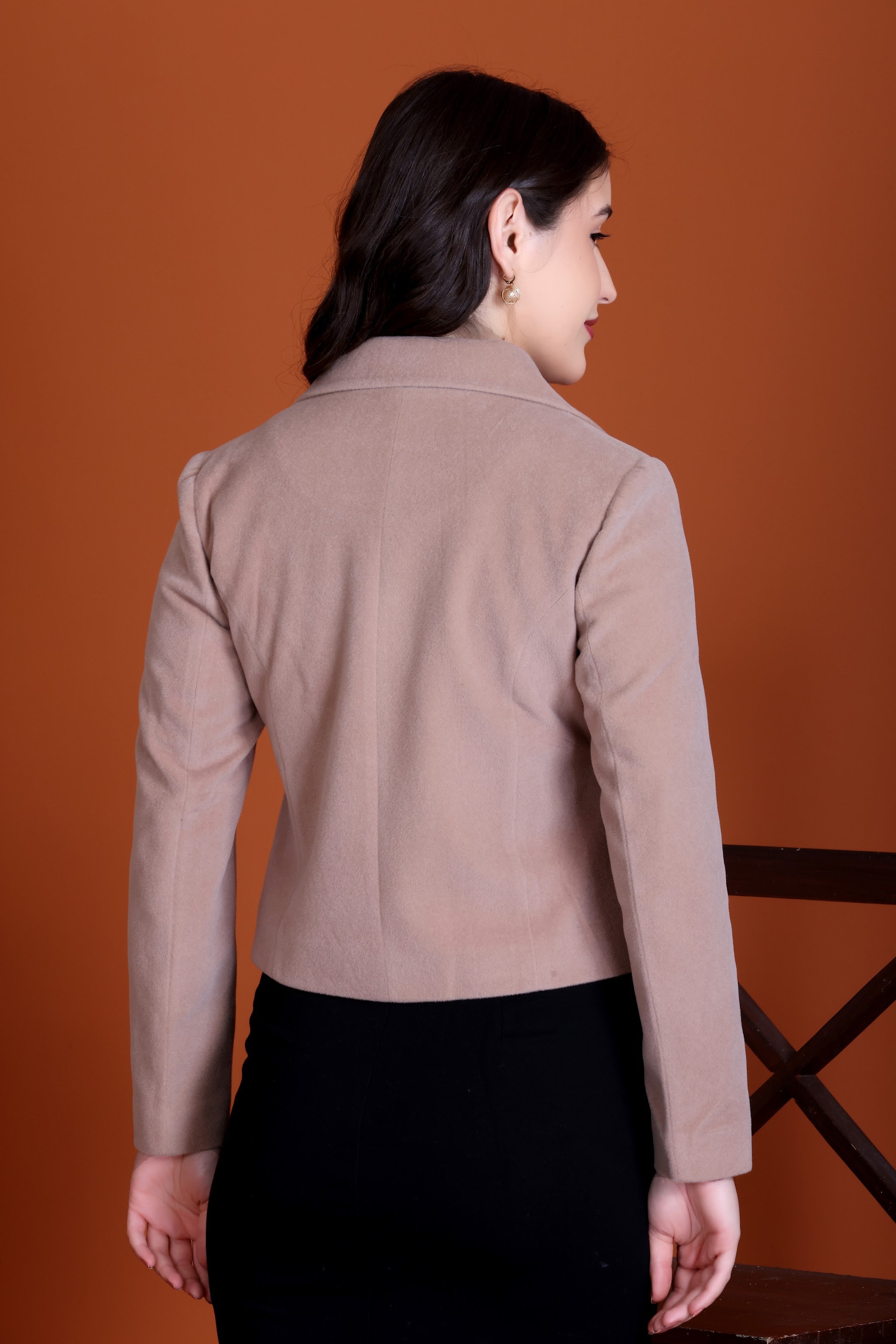 778 Cropped Light Camel Coat image 7