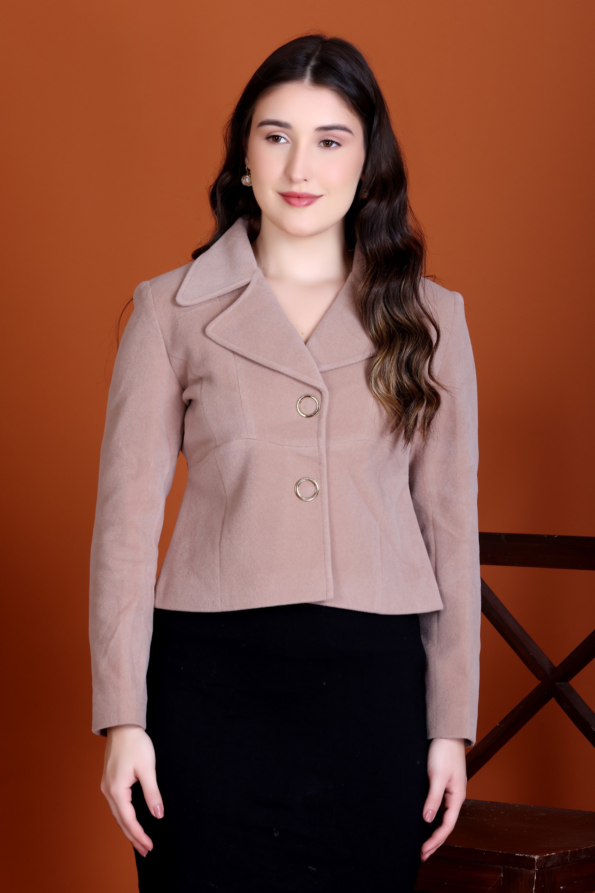 778 Cropped Light Camel Coat image 11