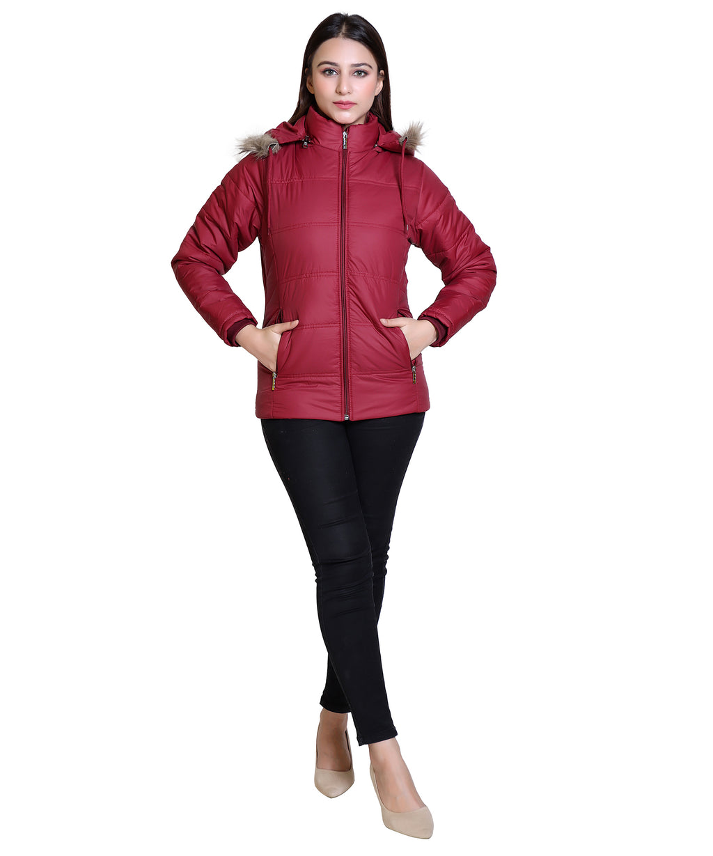 C12 Full Sleeve Maroon Jacket front view