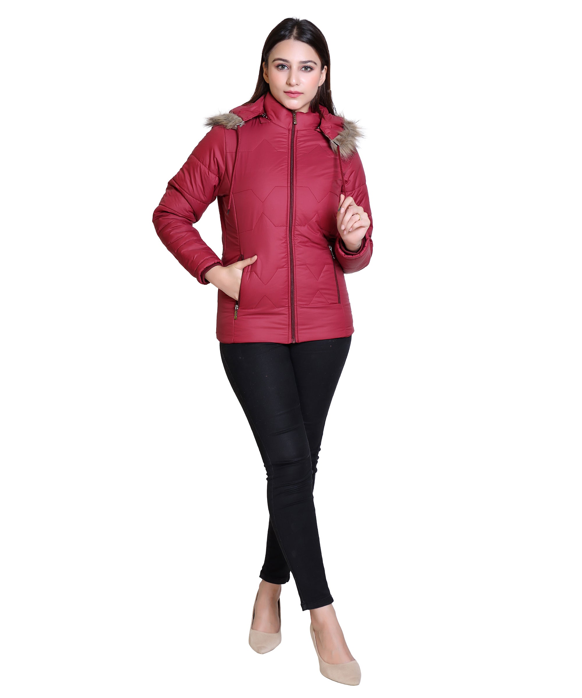 C9 Full Sleeve Maroon Jacket front view